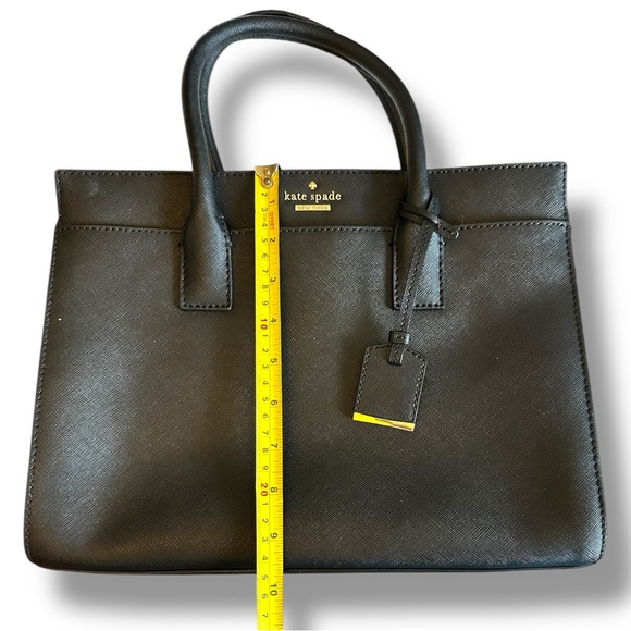 Kate Spade Black Cameron Street Candace handbag with striped strap & tassel - Picture 13 of 15